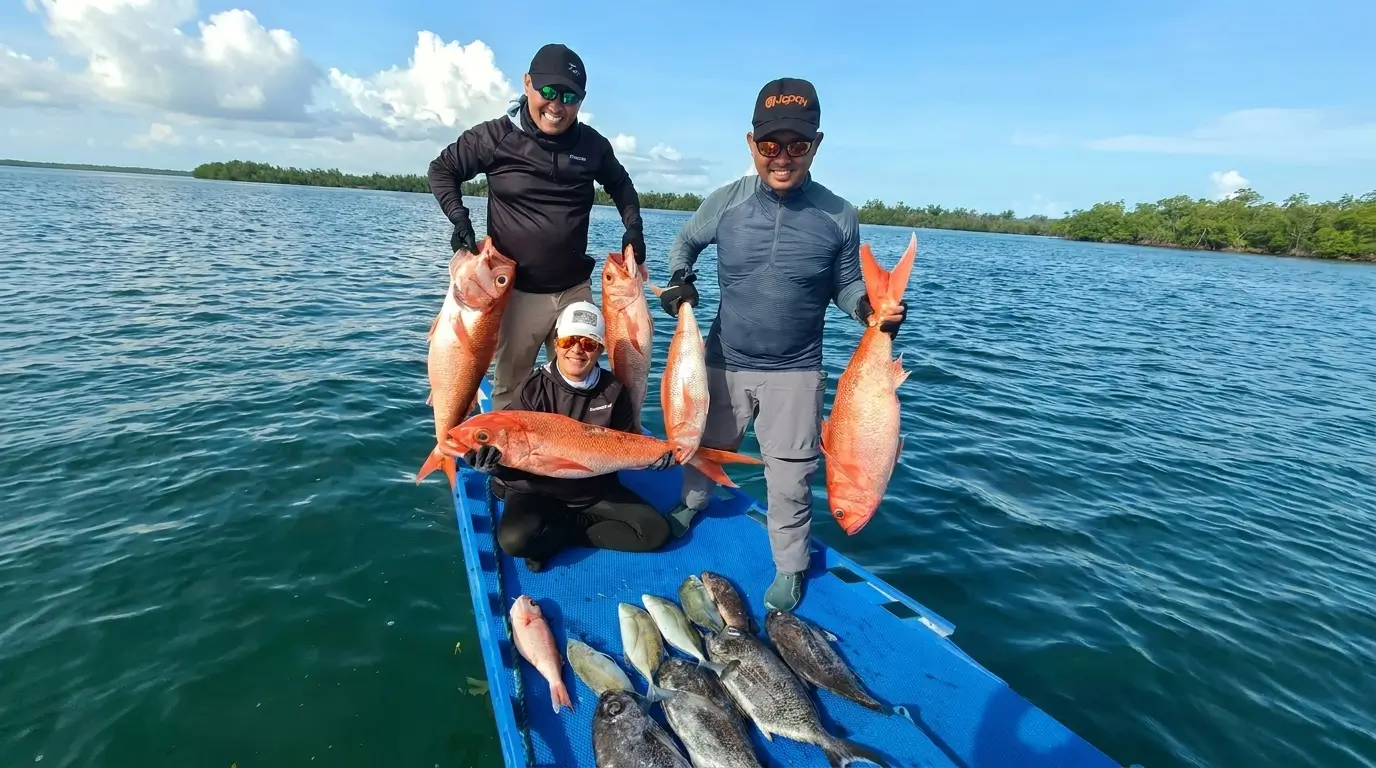 Jigging session on open water